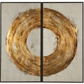 Bassett Miror Co Inc Bassett Mirror 7300-282EC Thoroughly Modern Ring of Fire Canvas Art -  Oil & Acrylic; Set of 2 7300-282EC